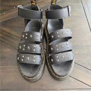 Black Studded Dr. Marten Sandals